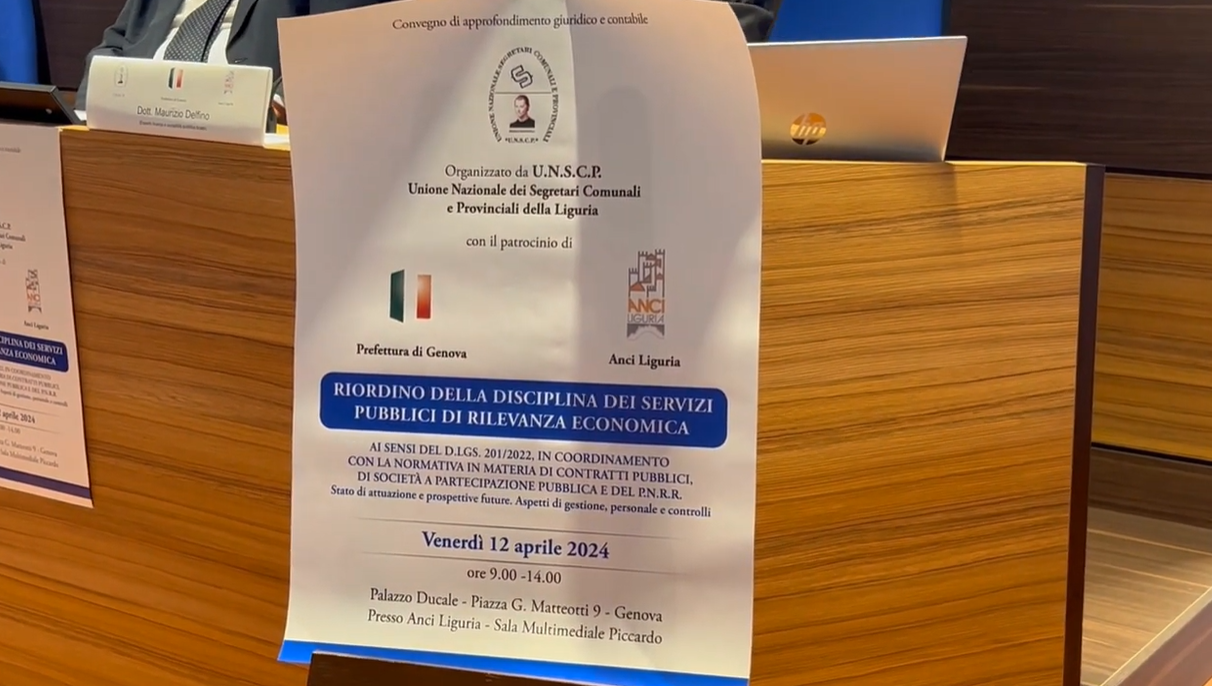 I segretari comunali liguri riuniti a Genova al convegno sulla disciplina dei servizi pubblici
